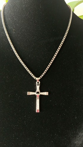 Silver cross necklace - silver,