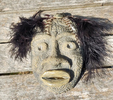 African Tribal Mask With Feathers - FREE SHIPPING