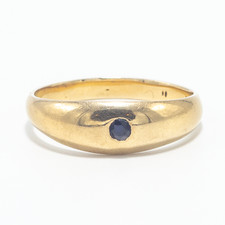 Vintage Australian Sapphire Flush Gypsy Set Ring 9ct Yellow Gold R