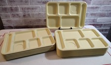 School Lunch Trays (12pc) Cambro Vintage 6 Compartment Cafeteria Tray Yellow