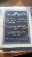 TVR 3000M Tyre Pressure Door Decal Sticker