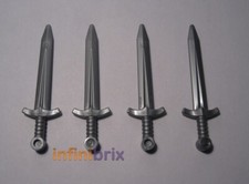 4x Lego Long Swords 66964 Silver Greatsword NEW 6295400