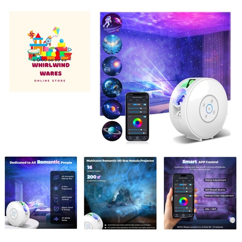 Star projector with smart app - star,