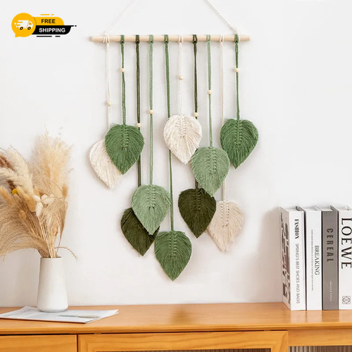 Handmade leaf macrame wall - leaf,