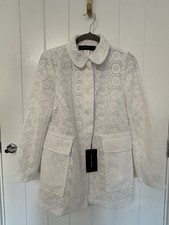 Zara Size XS Women White Crochet Lace Jacket 