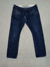 Denham Cutter Slim Fit Men's Blue Jeans W36 L32 Button Fly Cotton Denim