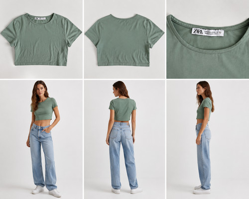 Zara top green size - size, m