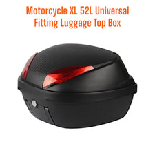 Motorcycle Universal Top Box 52L 2 Rear Helmet Luggage Back Storage Motorbike