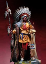 Unpainted 1/16 Resin 90mm Indian Tribal Chief - Sitting Bull Ancient Figure 807Y