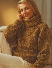 2304 Ladies Chunky Jumper 30-42" Vintage Knitting Pattern COPY