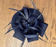 Navy Clip-in Fascinator, never