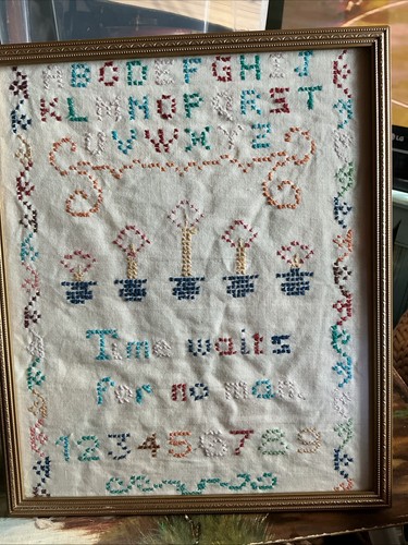 Vintage sampler needlework - vintage,