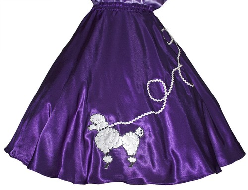 Purple satin poodle - satin, skirt