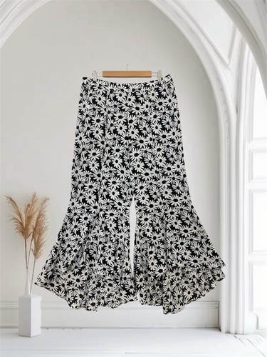 Womens floral flare - floral, leg
