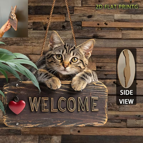 Welcome hanging wooden - hanging,