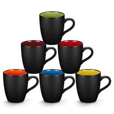 6 Pack Porcelain Coffee Mugs