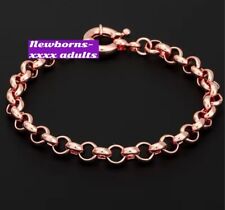 9ct 9k  Rose Gold Plated Women Men Belcher Rolo Bracelet .  4"-13" Width=7mm