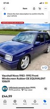VAUXHALL NOVA  RUBBER SEAL KIT