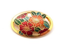 Vintage Brooch, Cloisonne
