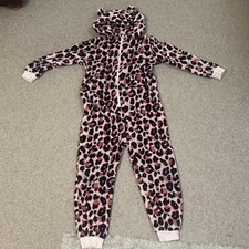 NEXT age 9 yrs One piece Pink leopard Print. Comfort Super Snuggly. Very Roomy.