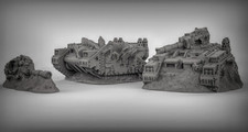 Wrecked Tanks x 3 Models -