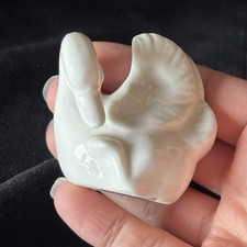 Vintage white Porcelain Swan Bird Ornament