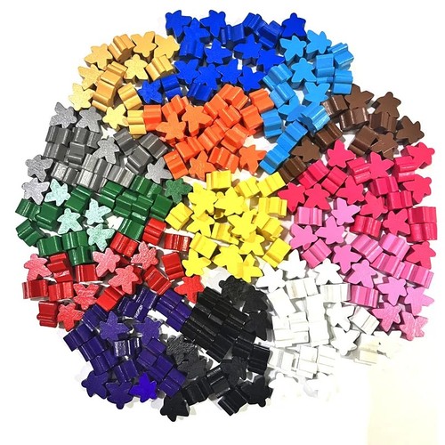 100 wooden meeples - 100, 14
