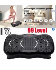 Power Vibration Plate Machine with Bluetooth and 2 Sets Resistance Bands Fitness
