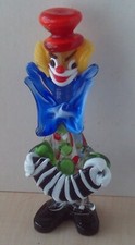 Murano Glass Clown with Accordion - Vintage / Retro VGC Italian Handmade