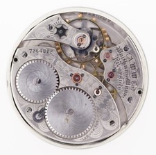 A W W CO WALTHAM MASS RIVERSIDE POCKET WATCH MOVEMENT SPARES OR REPAIRS AD35