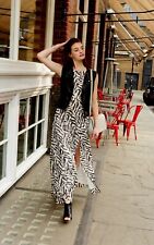 Karen Millen Edition Zebra Print Evening Maxi Drape Long Dress Size UK6 RRP£275
