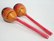 Vintage Maracas - Hand Painted Cartagena Columbian