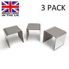 3x Mirror Acrylic Plinth Step