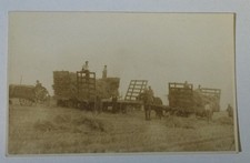 EARLY RP POSTCARD HARVESTING, HORSE DRAWN HAYBALE CART, EARLY TRACTOR GORLESTON?