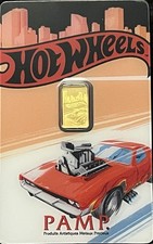 PAMP Hot Wheels 1g Gold Bar (Mintage 5000) (small crease in outer packaging)