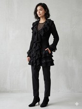 Vtg Cardigan Womens M Black