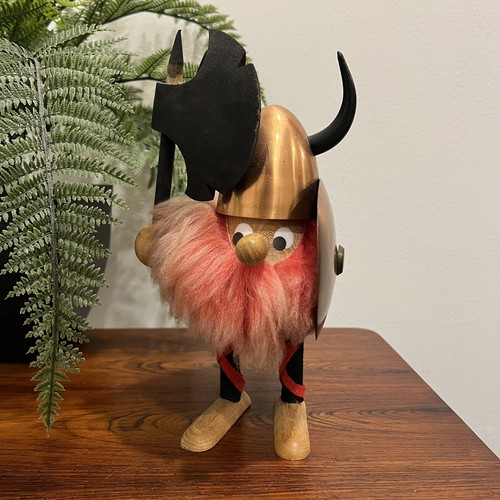 Vintage mcm wooden viking - wooden,