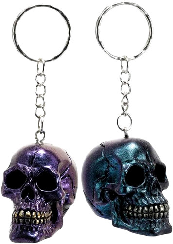 Metallic resin skull - resin, novelty