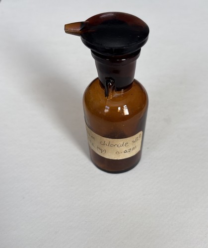 Victorian amber chemist bottle - amber,