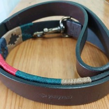 Pampeano Navidad Leather Colourful Polo Dog Lead Trigger Clip Fastening