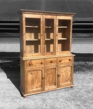 LARGE ANTIQUE 19th CENTURY ENGLISH PINE & GLAZED DRESSER, c1860