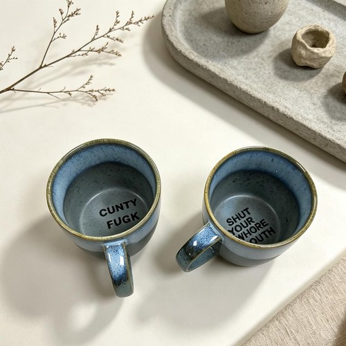 Thick ceramic mug handmade - ceramic,