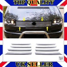 Chrome Front Grill 8 pcs S.STEEL For VW T4 TRANSPORTER 1990 to 2003