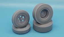 1/25  1960's Super Stock Wheels & Drag Tyres - Type B - 3D Printed Resin