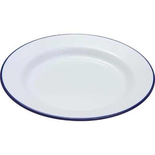 Enamel dinner plate white - enamel,