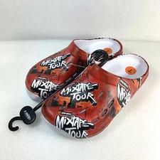 AND1 Red Mixtape Tour Bodega Clog Shoes Men's 7 Graphic Slip-On Slides NEW