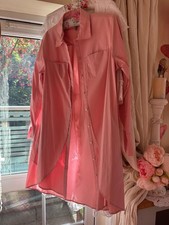 Halston Heritage Pink Shirt Dress L