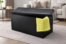 Faux Leather Ottoman Storage
