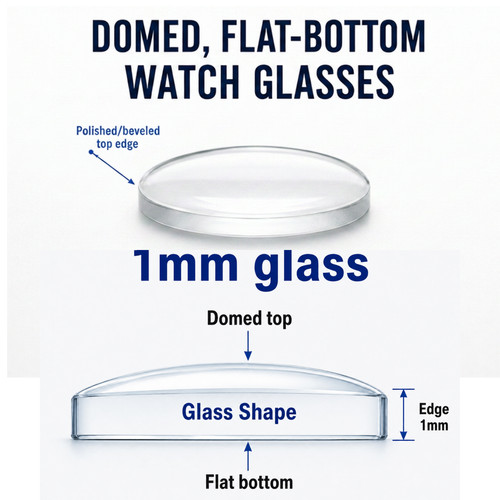 1mm domed mineral watch - mineral,