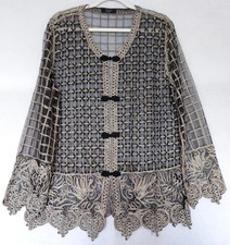 YEN Evening Jacket M/L Black & Gold Beaded Embroidered Appliqué BNWOT